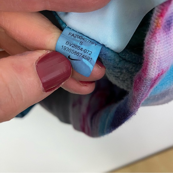 Nike Geode Tie Dye Hoodie Sweatshirt Pullover Mens Small Unisex Blue Pocket Pink - Picture 11 of 12